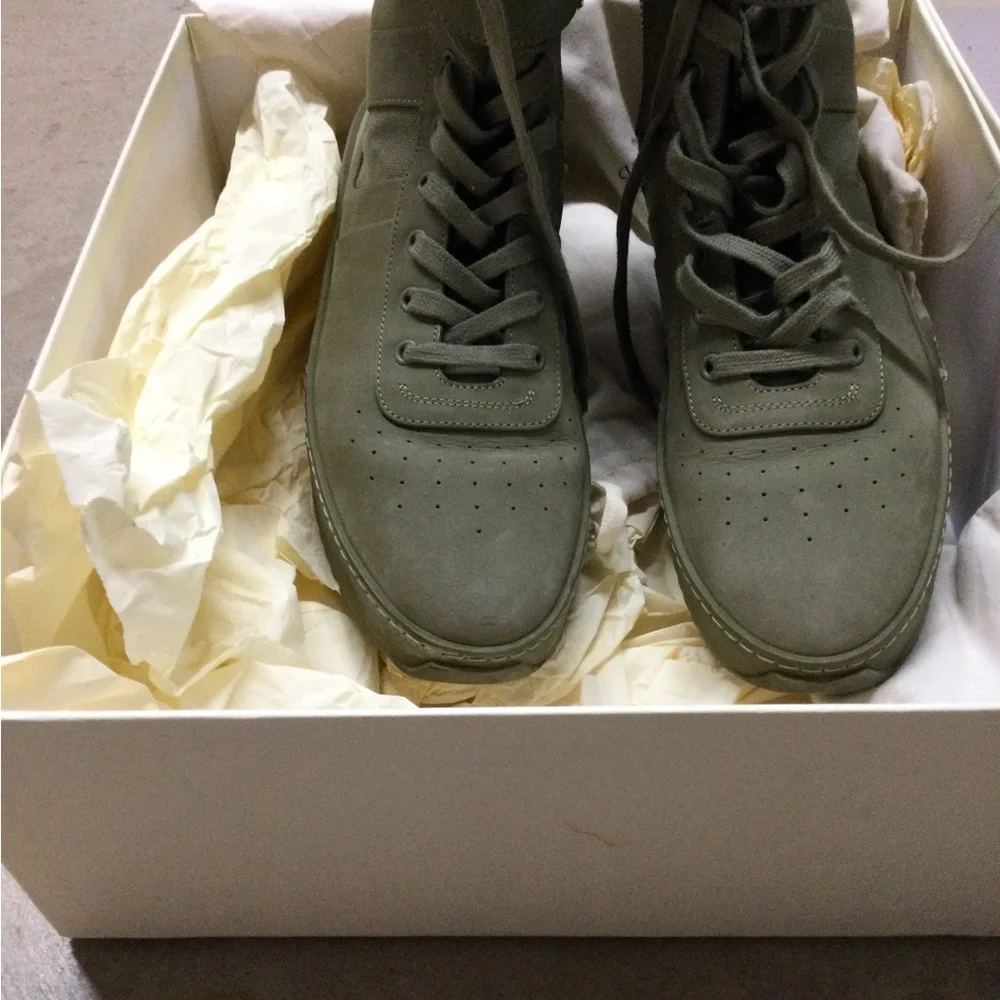 Olive Green High-Top Sneakers